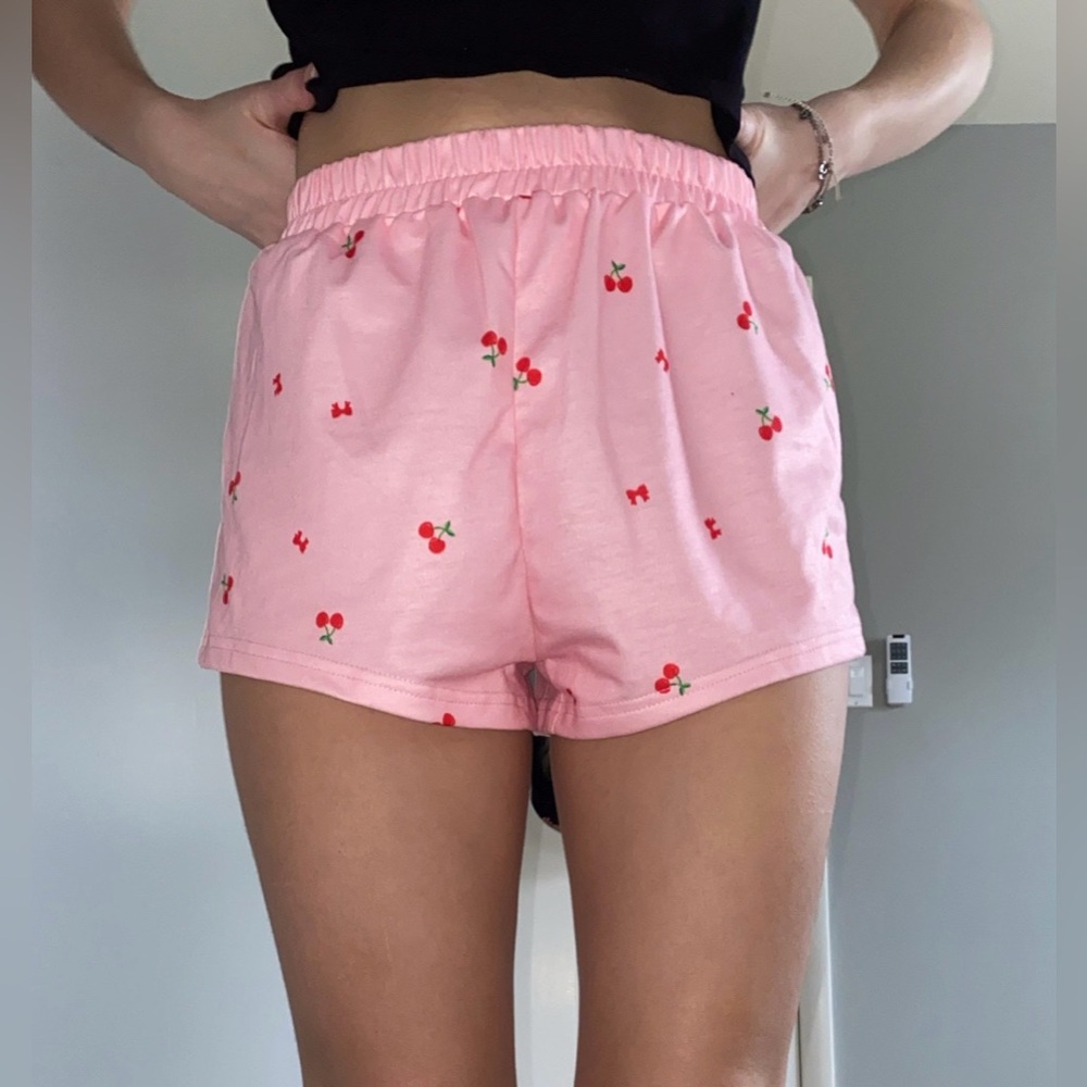 SHEIN Light Pink Satin Lounge Shorts